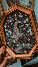 Witch hat with florals and gold frame