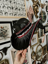 Alternative straw cowgirl hat painted top and bottom size 56 cm