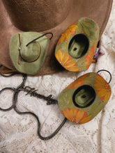 Green and yellow cowgirl hat ornament/ car charm