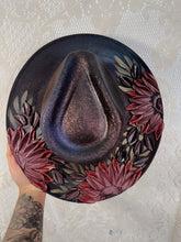 Deep shimmer burgundy florals size L