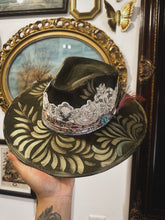 Olive Green with Gold and Turquoise beaded work size S