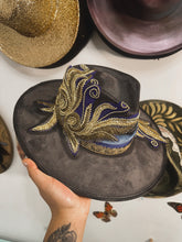 Rare gold beaded work gray and blue both sides