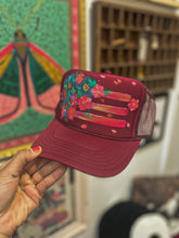 Burgundy and pink American flag