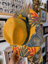 Top and Bottom mustard butterfly hat