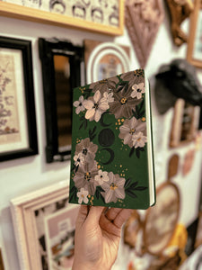 Green vegan leather journal