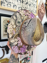 Gold, purple and cream butterfly hat