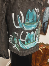 Black beaded, embroidered and painted denim jacket size S (sleeve beaded work too)