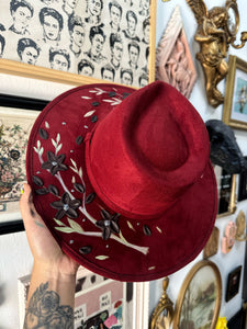 Black and burgundy blossoms size M