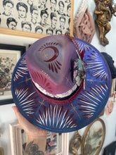 Color shifting whimsical hat- TOP AND BOTTOM painted