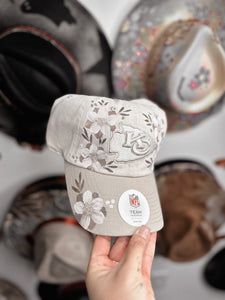 Biege Chiefs hat with tan and white