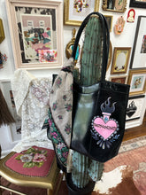 Hand painted 90s HOBO brand spacious long shoulder bag