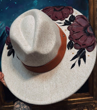 Cream and burgundy with hat band