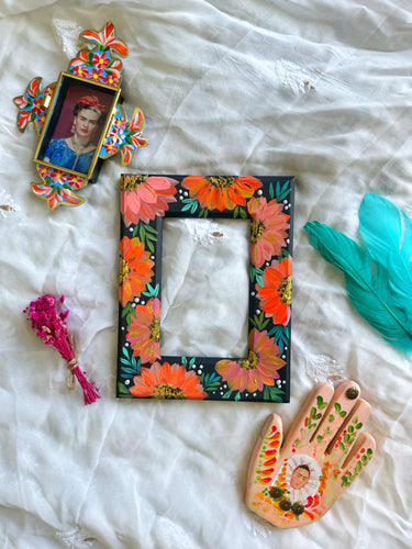 Hand painted floral frame