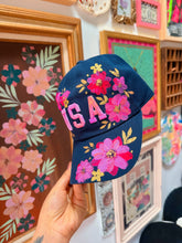 Hot pink USA baseball cap