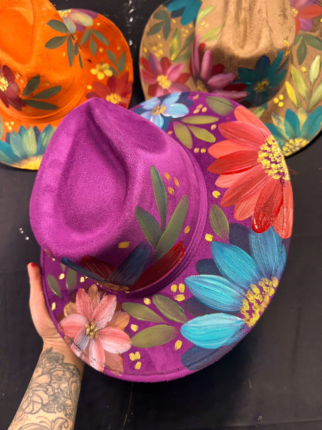 Deep retro purple jewel toned florals size L