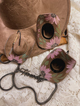 Taupe and mauve cowgirl hat ornament/ car charm