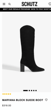 Tall black suede boots brand:Schutz size 8
