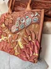 Genuine cowhide copper with gold concho purse