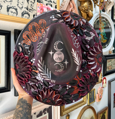 Deep purple, black and copper size large