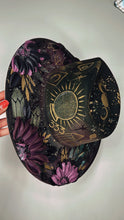 Deep green, black and purple shimmer witchy hat