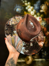 Color shifting moody lightweight and airy witchy leopard hat