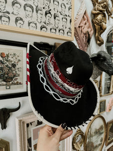 Painted top and bottom Alternative cowgirl hat