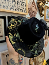 Black color shifting extra shimmery black hat (made to order)