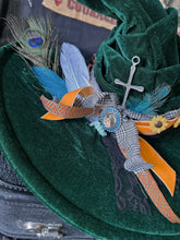 Emerald Green Cowgirl Witch Hat (plus free mini witch hat)