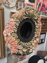 Black cowgirl hat with neutral gold florals