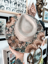 Taupe tan classic florals top and bottom painted