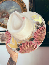 Golden peachy pink florals
