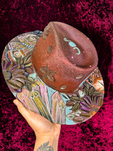 Whimsy leopard and moth: Entire hat painter top and bottom (lightweight jute straw hat)