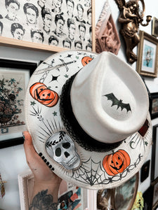 Spooky hat painted top and bottom
