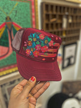 Burgundy and pink American flag
