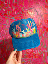 Mint and pink trucker hat