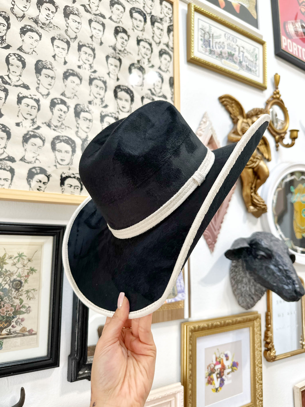 Classic Black and White Cowgirl hat