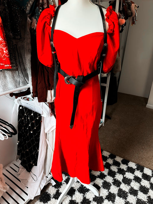 NWOT: Red Dress sweetheart cut size M
