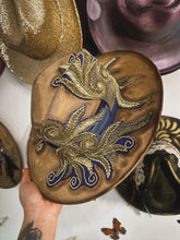 Rare gold beaded work tan with blue around entire hat