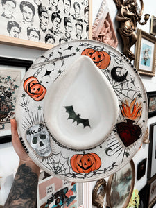 Spooky hat painted top and bottom