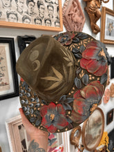 Olive green gold and red with black hat