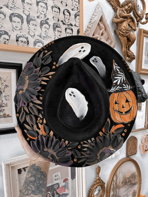 Spooky Ghost and Witch Pumpkin