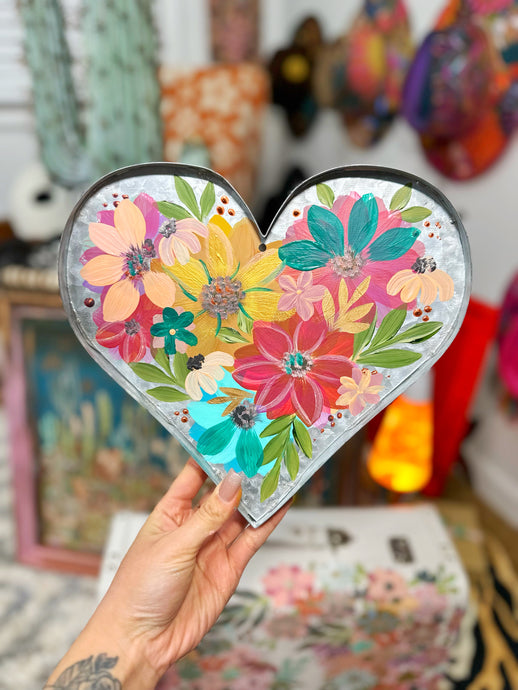 Metal floral heart