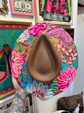 Summer double butterfly jute colorful hat