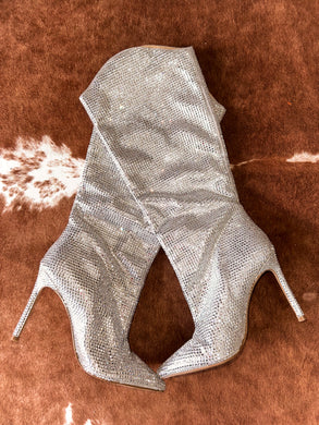 Brand new disco ball boots extra shiny size 8 ￼