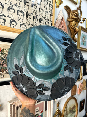 Metallic blue with silver and black size large