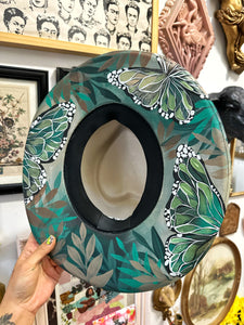 Metallic green heart shape hat
