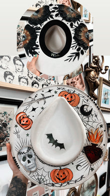 Spooky hat painted top and bottom