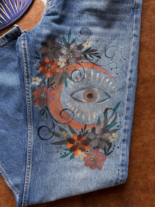 Practical Magic wide leg Zara painted size 6