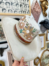 Ivory soft florals cowgirl hat