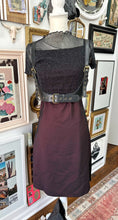 RARE FIND: Hand painted color shifting 90s burgundy and black dress size 8 (fits 6 too)